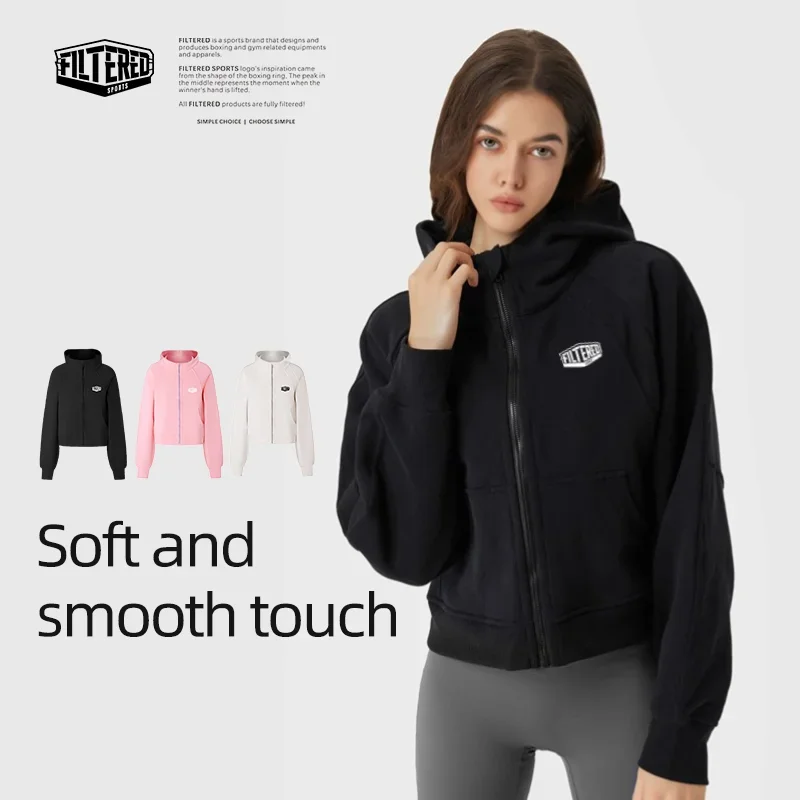 Filtered Sports Women's Women's Zip-Up High Neck Long Sleeve Workout Jacket Fleece Lining Ribbed Hem Warm Sportswear TFA037