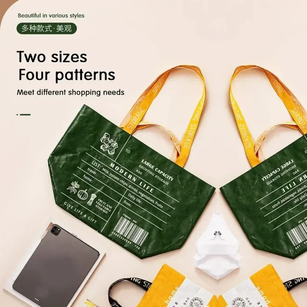 Borsa tote per la spesa ecologica riutilizzabile pieghevole per donna, borsa per generi alimentari grande con tasca, borsa leggera e resistente