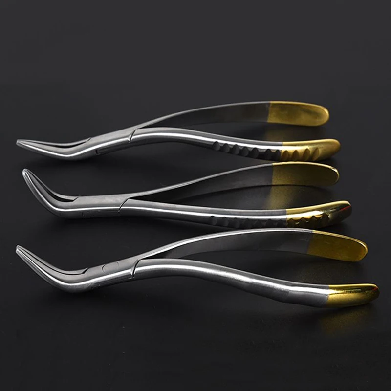 Dental Tooth Root Extraction Forceps Root Fragment Pliers Instrument Dentistry Curved Maxillary Mandibular Universal Tool