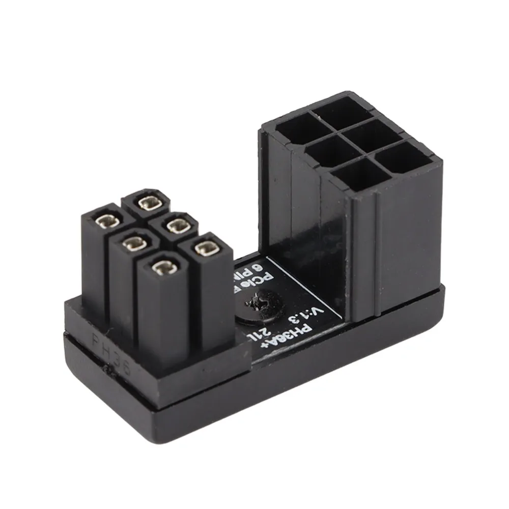 2PCS Durable 180 Degree 6 Pin Female To 6pin Male Adapter PH36A+ Welded Firmly Graphics Card Adapter Power Connector Mainboard