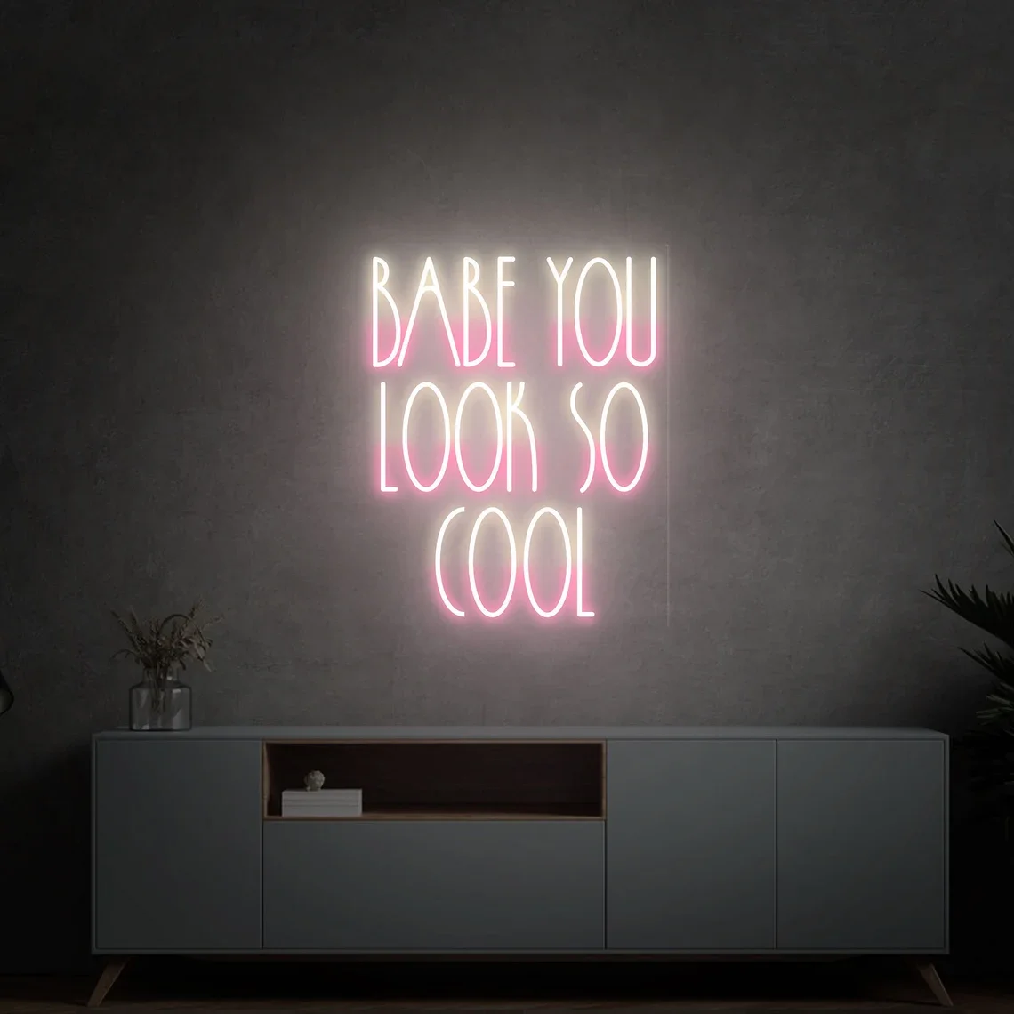 Babe You Look So Cool Neon Sign Custom Neon Light Wedding Party Decor Led Sign For Bedroom Home Gym Salon Bar Wall Art Decor Neo