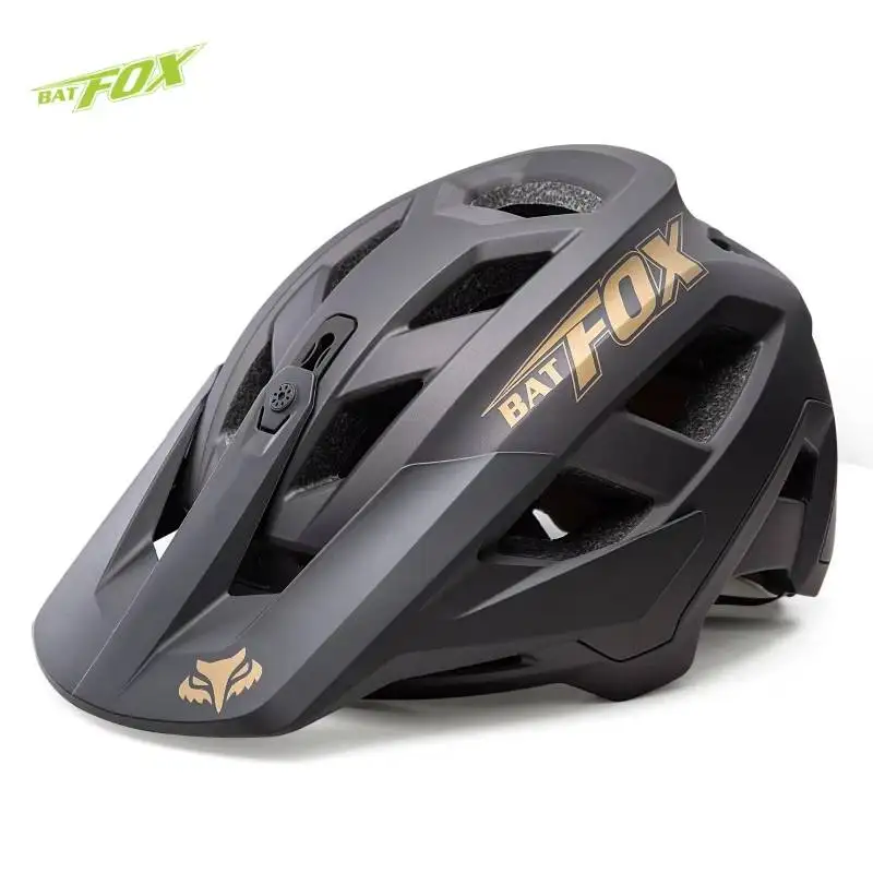 BATFOX MTB Downhill Bicycle Helmet New Design Adjustable Visor Black Integral Mountain Off road Speed Ultralight Bike Helmet