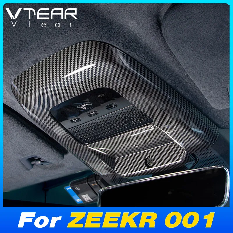 Vtear Car Front Roof Reading Lamp Frame Cover Interior Trim Protector Decorative Accessory For ZEEKR 001 WE ME YOU Z-sport 2024