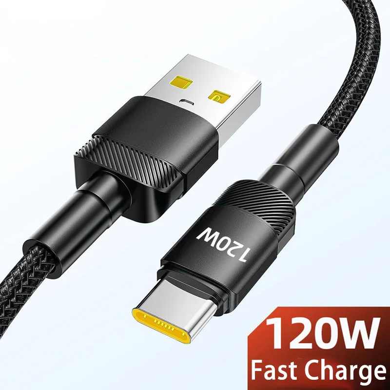 

IYUENS 120W Fast Charging Cable USB-A To USB-C For Iphone 16 15 Samsung Huawei Xiaomi Type-C Data Cord Quick Charge Cable