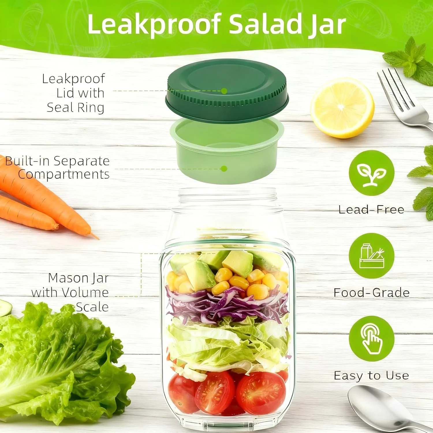 Leakproof Salad Jar