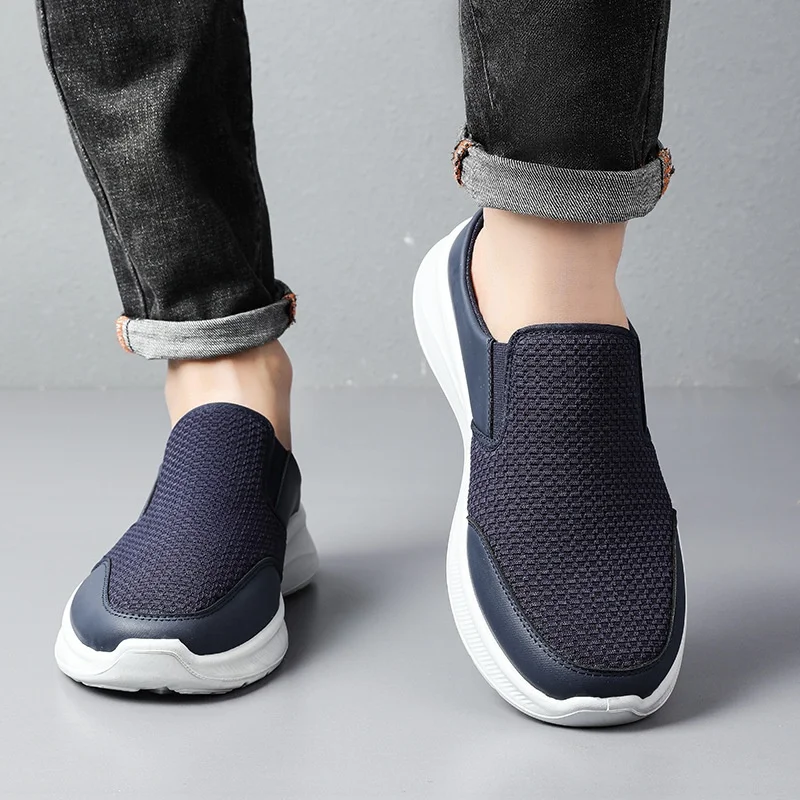 Men's Shoes New Fashion Breathable Non-slip Wear-resistant Outdoor Casual Knit Mesh Slip-On Walking Sneakers