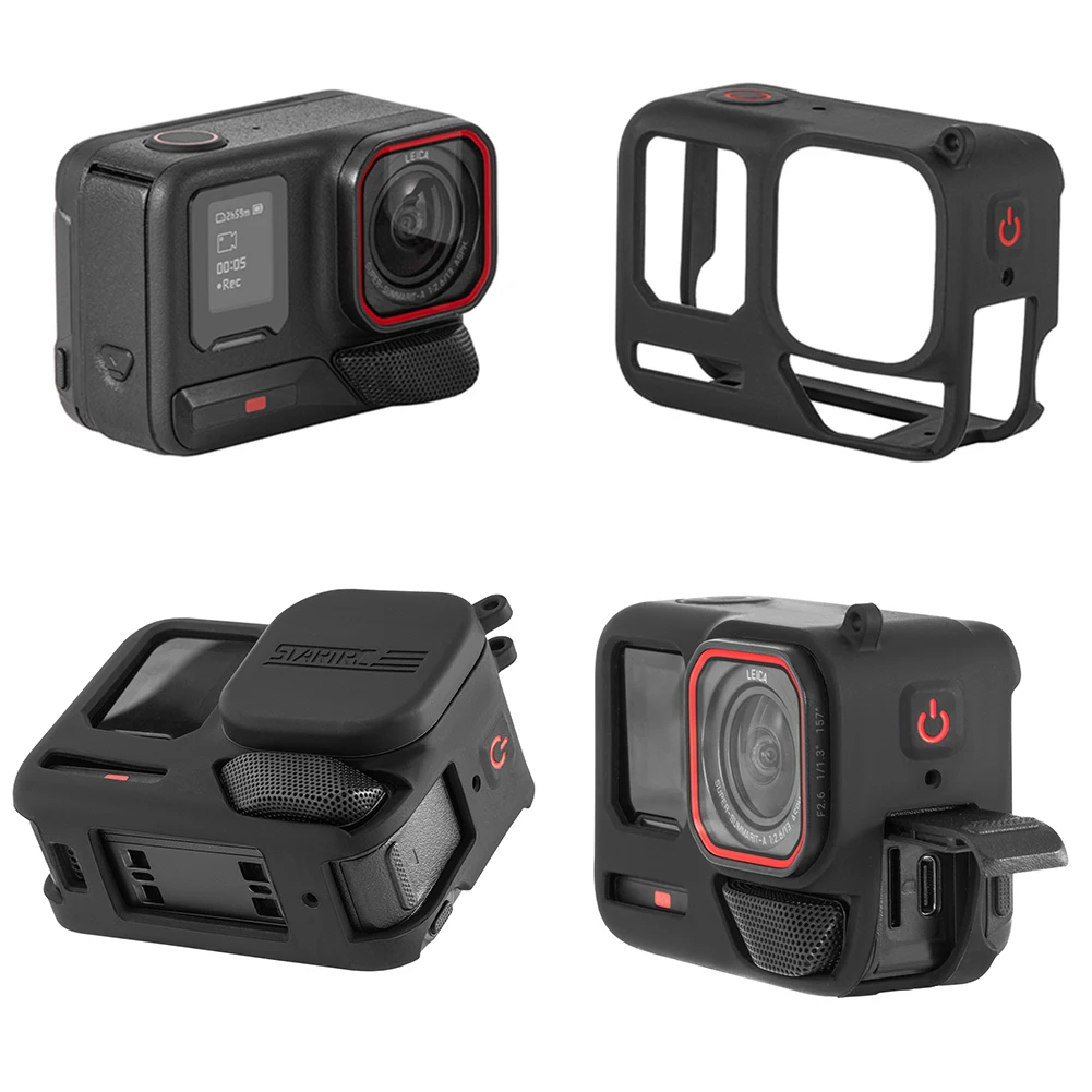 For Insta360 Ace Pro 2 Silicone Protective Case Cover Shockproof Silicone Case Frame Case Lens Cap Camera Protection Accessories