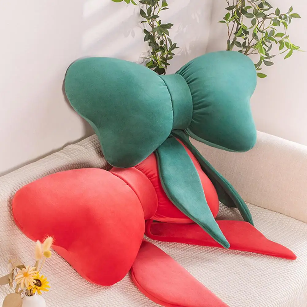 

Nordic Bowknot Stuffed Cushion Plush Pillow Girl Bouncy Bowknot Shape Breathable Bouncy Fully Fill Stuffed Cushion for Office
