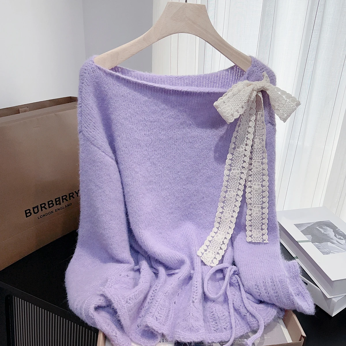 Women's casual O-neck sweater long sleeved loose fitting pullover sweater jumper top Vintage Knitted High Quality Women Fashion
