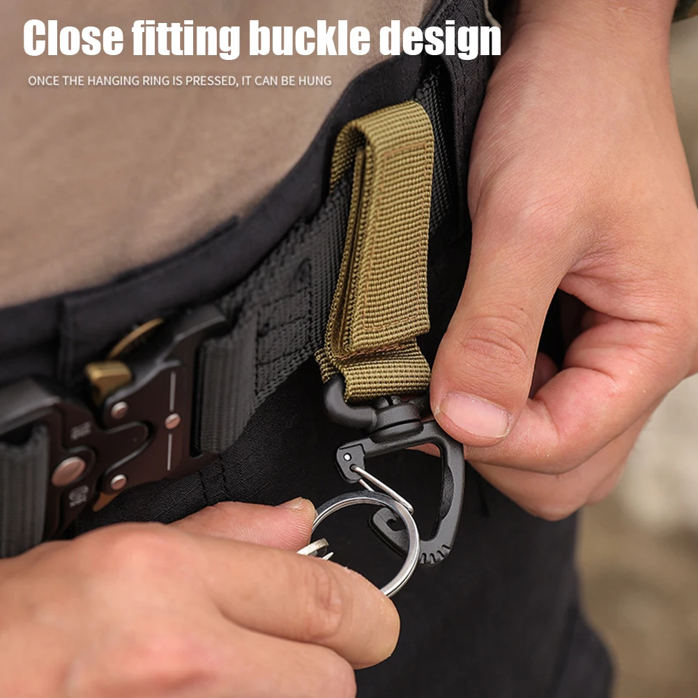 3/4/5pcs Military Tactical Hanging Buckle Nylon Molle Backpack Belt Buckle D-Shaped Outdoor Climbing Carabiner EDC Keychain Hook