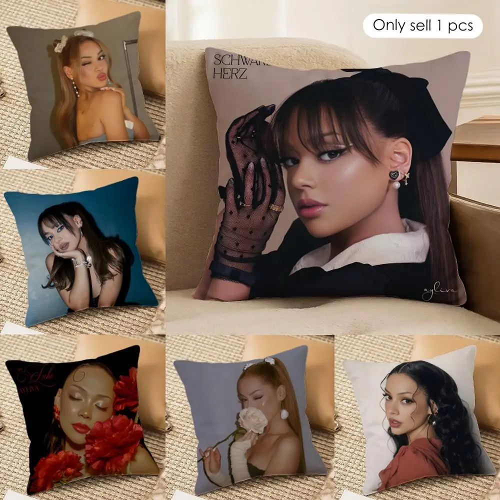 A-Ayliva Cool Singer Cushion Cover Silky Short Plush Invisible Zipper Dustproof Sofa Pillow Case For Home Decor