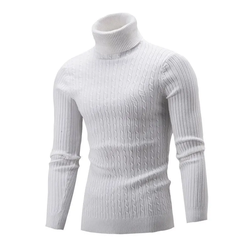 Autumn Winter Men's Turtleneck Sweater Men's Knitting Pullovers Rollneck Knitted Sweater Warm Men Jumper Slim Fit Casual Sweater