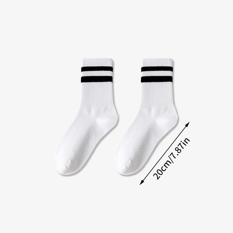 1Pair Black White Women Socks Autumn Winter Middle Tube Socks Korean Japanese Cotton Coffee Retro Designer Socks For Student