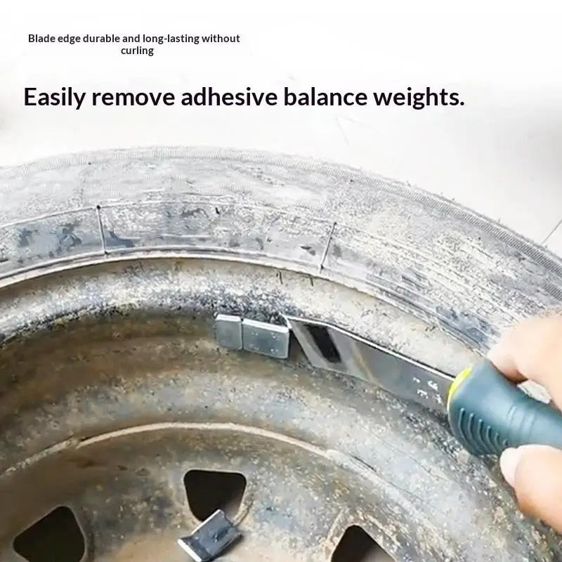 【CR】1Pcs Adhesive Weights Removal Tape Cutter Tool Car Tire Wheel Balancing Block Remover Metal Scraper For Repair Supplies