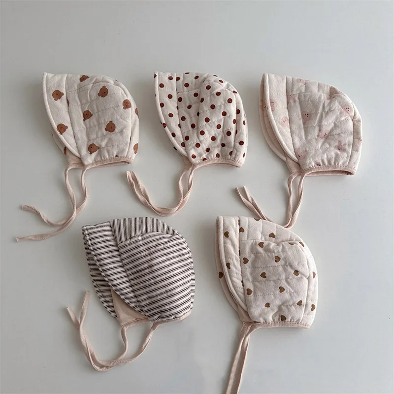 

Autumn Winter Baby Hat Cartoon Bear Heart Cotton Thicken Beanie Windproof Ear Protection Hats for Infant Boys Girls Items