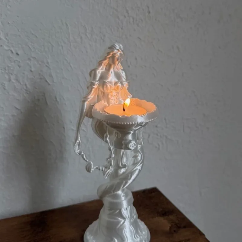 3D Printing Candle Holder Nordic Scented Aromatic Candle Holders Elegant Vintage Decor Candles Stand Aesthetic Luxury Decoration