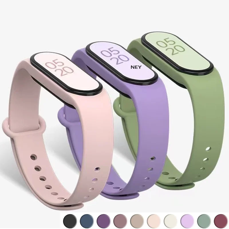 Silicone Watchbands for Xiaomi Mi Band 7 Sport bracelet Miband 5 6 NFC Replacement wrist  pulsera correa mi band 7 6 3 4 5 strap