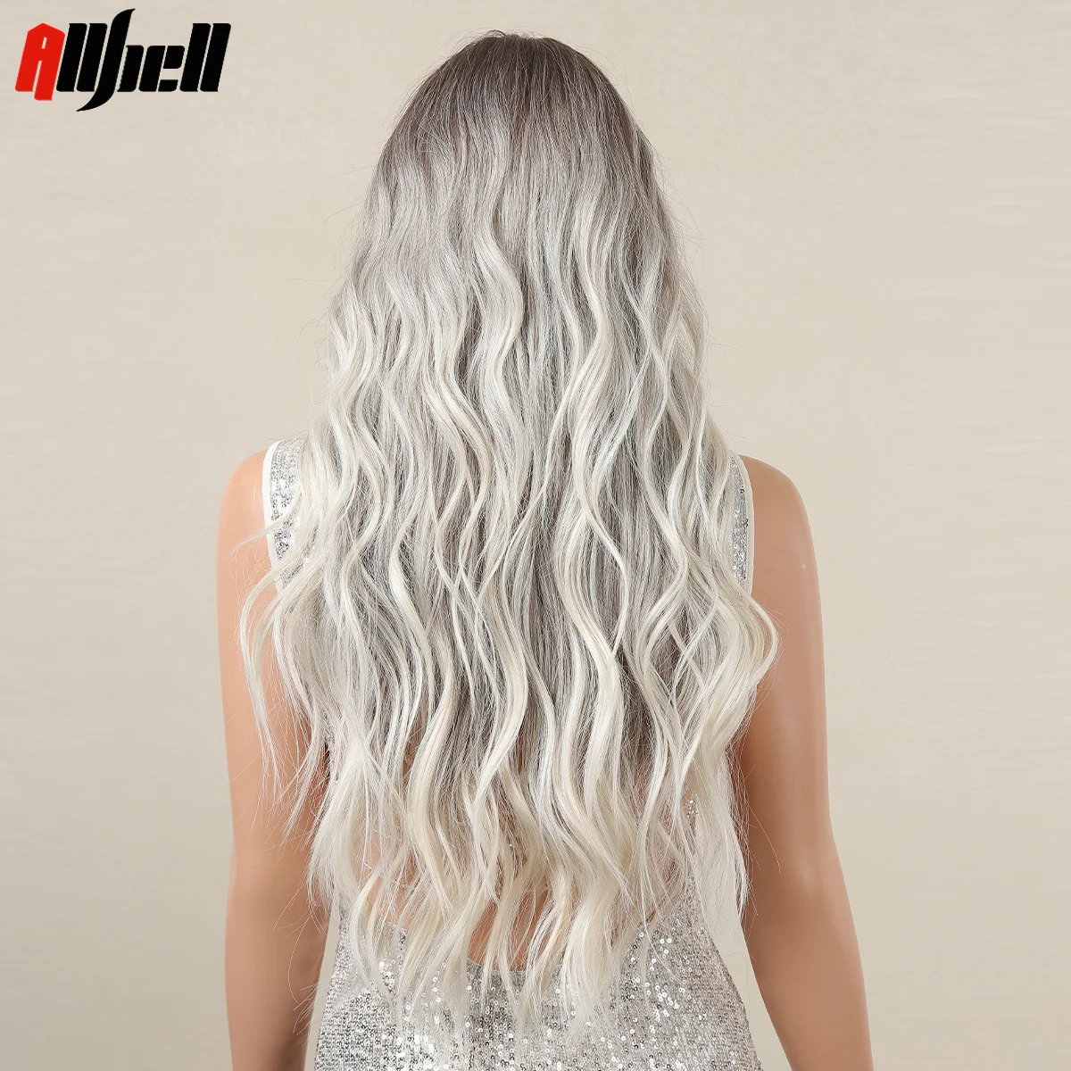 Long Curly Hairline Lace Synthetic Wigs for Black Women Ombre Brown Blonde Gray Cosplay Natural Wavy Hair Wig Heat Resistant