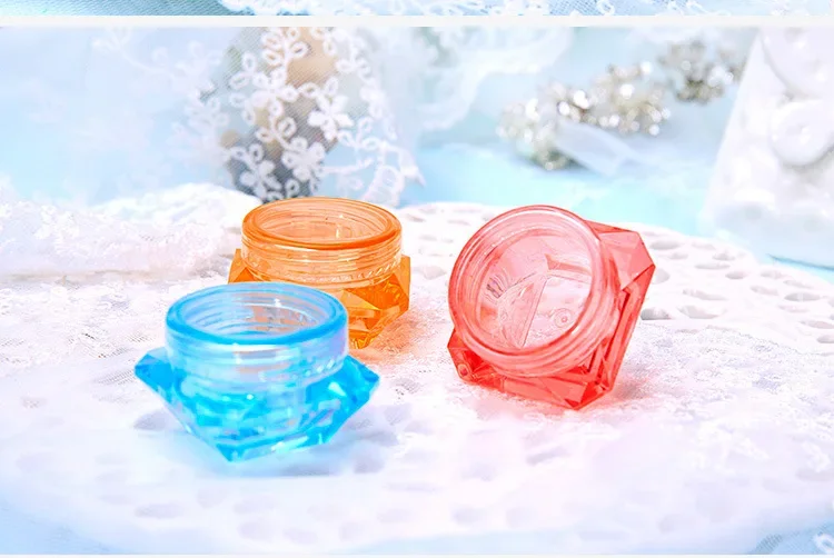 100 Stück 3/5g Tragbare Diamantförmige Leere Kosmetikdosen aus Kunststoff für Lidschatten, Nagelpulver, Schmuck, Lotion, Gesichtscreme – Detail 8