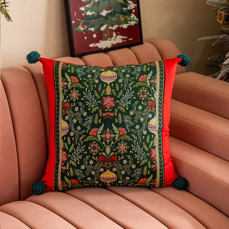 30X50/45X45CM Merry Christmas Throw Pillow Cover Jacquard Snowman Cushion Cover Christmas Party Decor Home Decorative Pillowcase