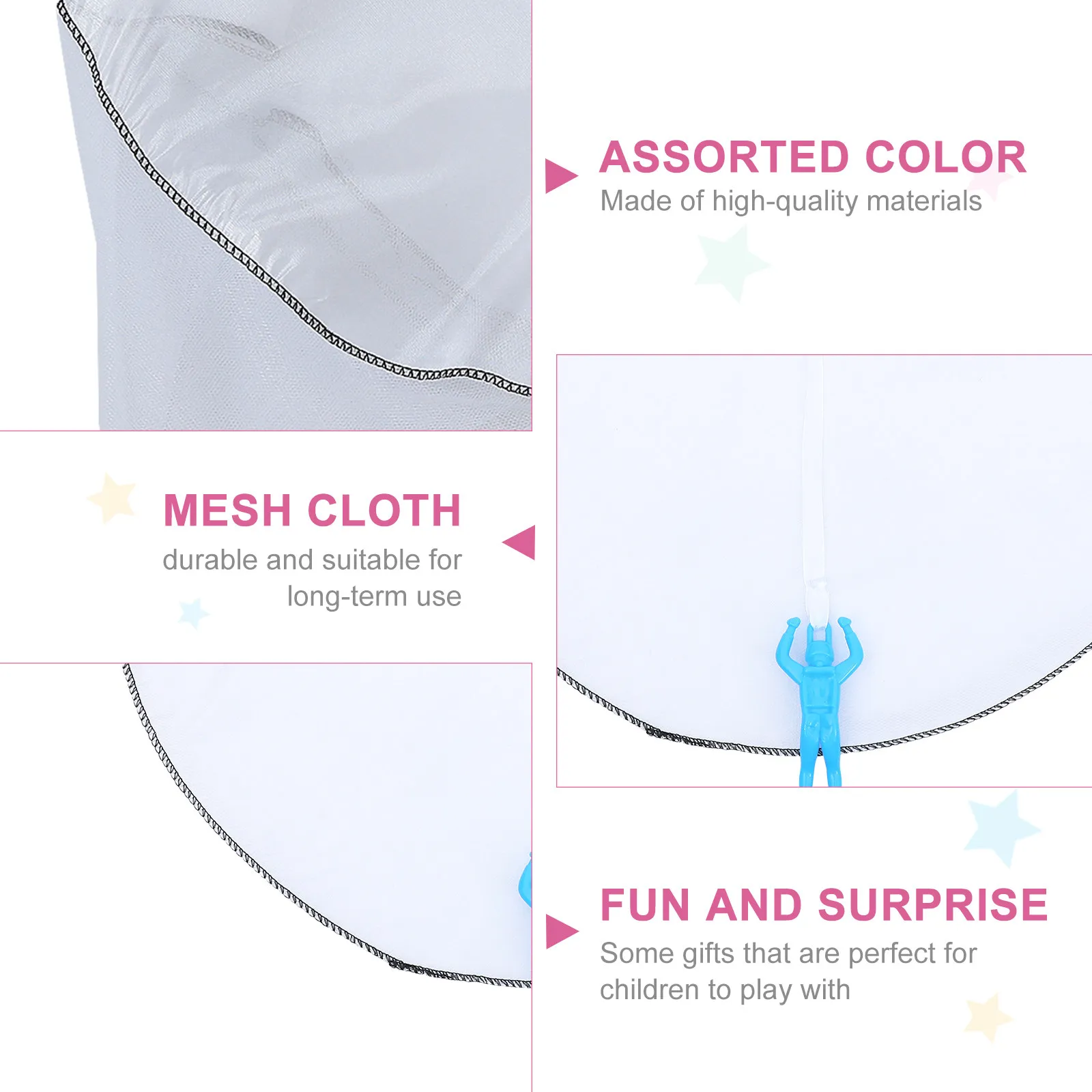 

Набор из 8 белых парашютов для детей: развивающие творческие способности, уличные игрушки-парашюты для самостоятельного творчества