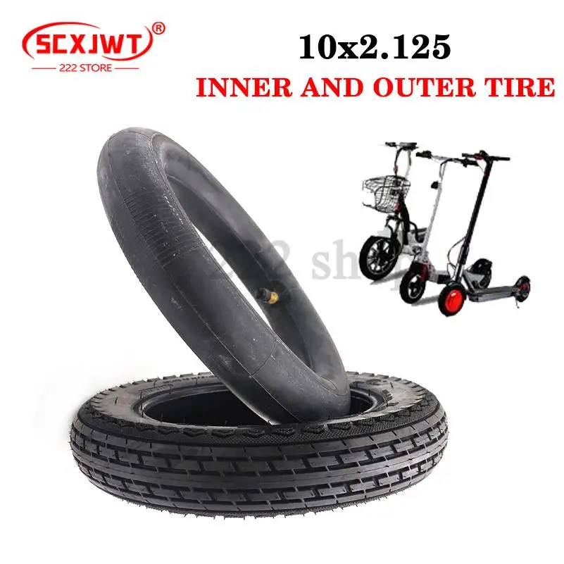 10 Polegada 10x2.125 tubo interno pneu externo para navie n40 hx x7 swagtron swagcycle turboant x7 pneu de borracha scooter parte