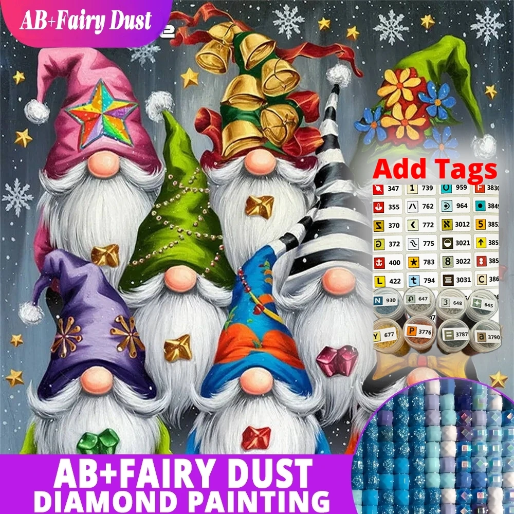 

AB Fairy Dust Dwarf Diamond Painting Portrait Pattern For Adults Beginners Winter Mosaic Cartoon DIY Picture Rhinestones Unique