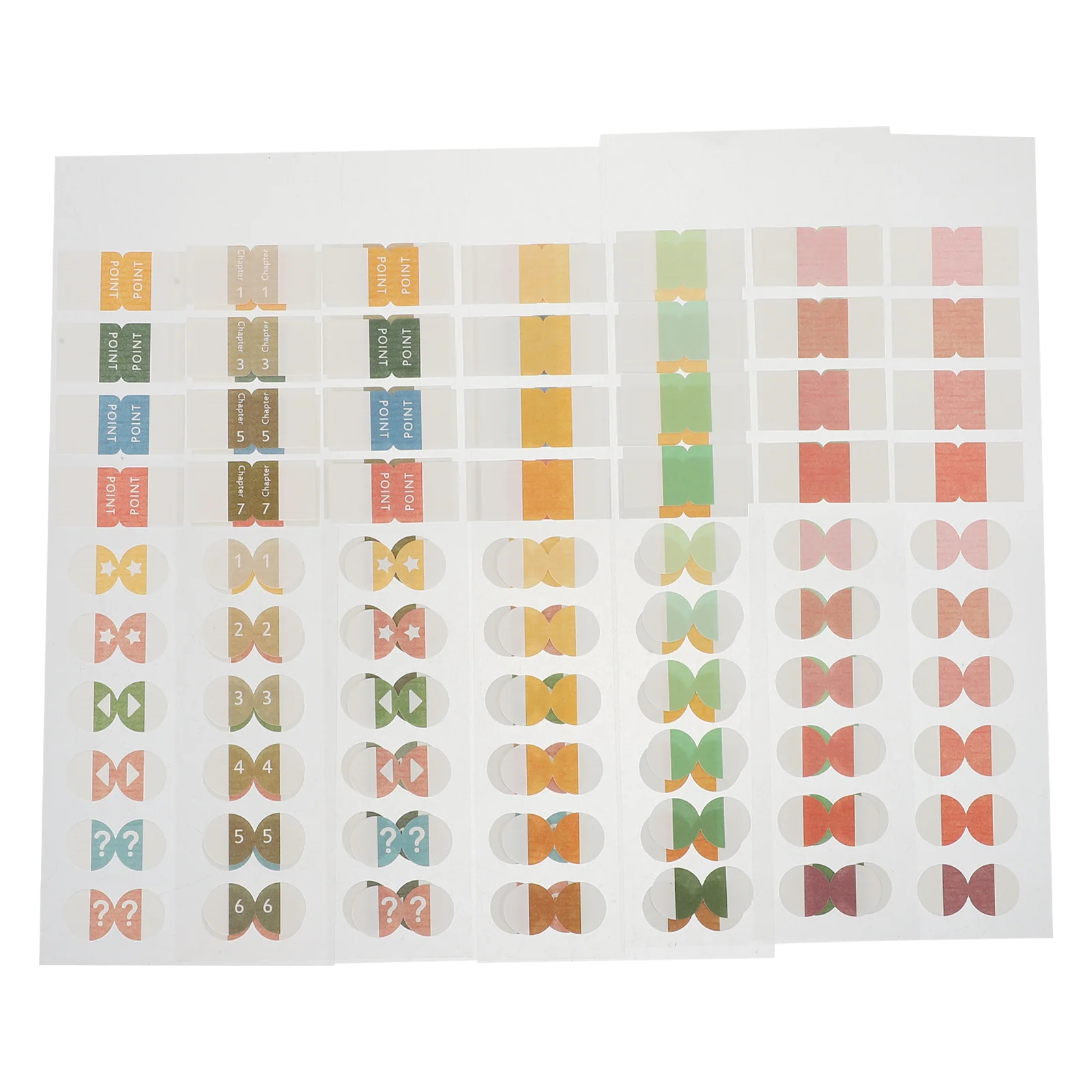 

6 Sheets Colored Index Stickers Book Tabs Sticky Labels Note Paper Writable Eye Catching Clear ganization Reading Notes Document