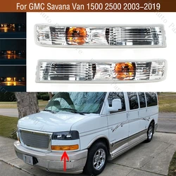 2PCS For GMC Savana Van 1500 2500 2003 2004 2005 2006-2019 Front Bumper Fog Light Turn Signal Lamp With Bulb GM2520188 GM2521188