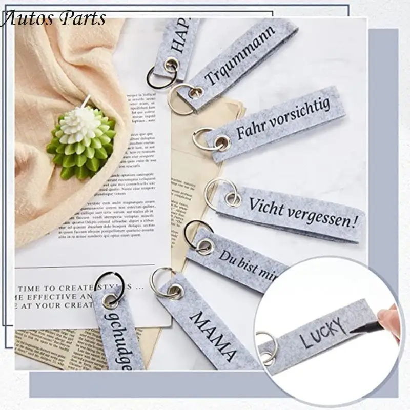 57BA 20Pcs Chain Pendant Decoration Colourful Keyrings Felt for Car Keys