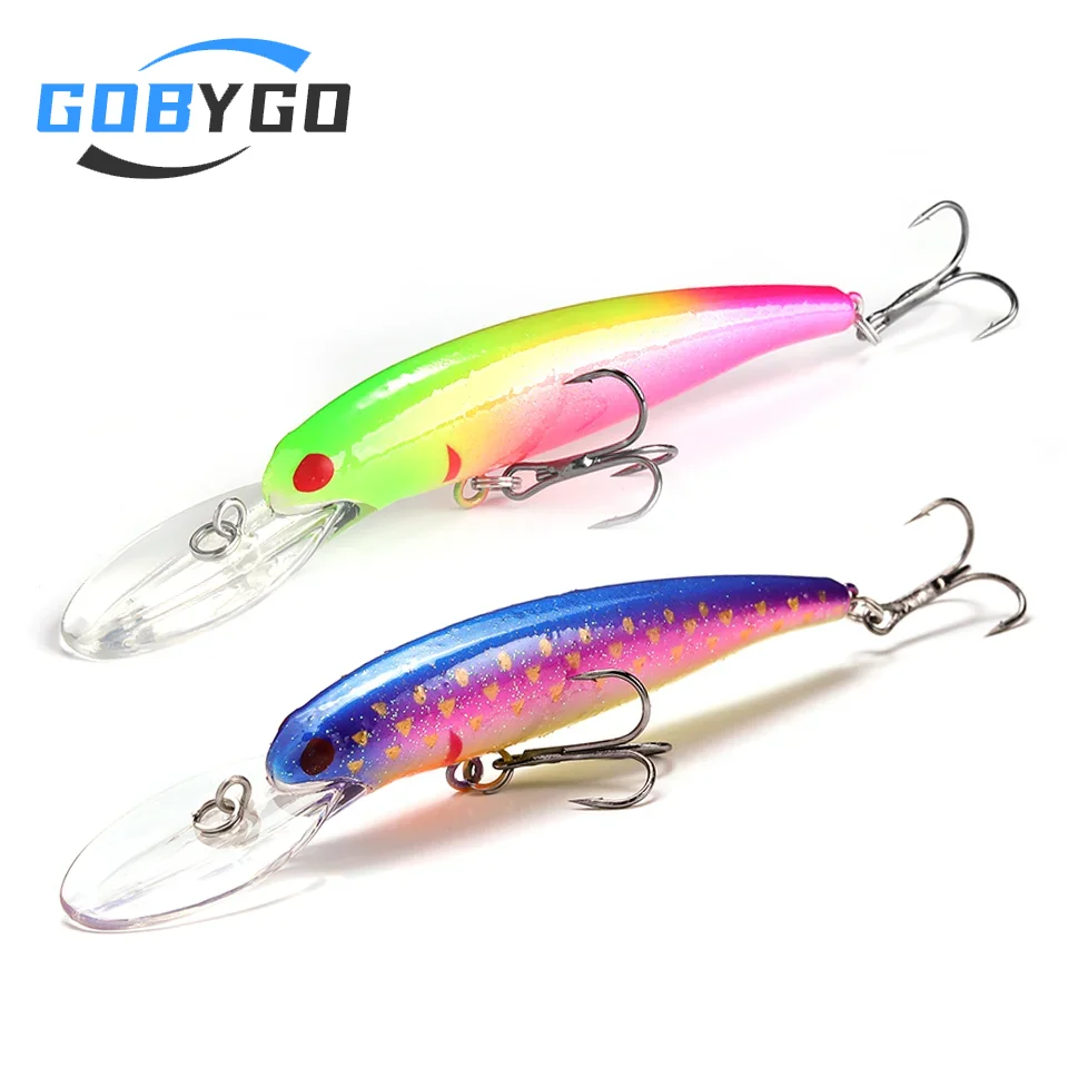 GOBYGO 110mm 12.5g Floating Slim Minnow Fishing Lure Artificial Hard Bait Wobblers Topwater Carp Bass Swimbait Jerkbait