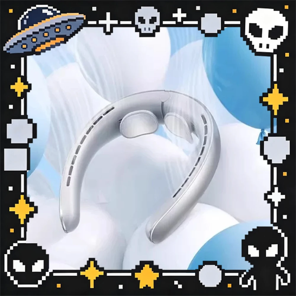 MUJIE RTAKO-BP939 Hanging Neck Fan 4 Core Cooling Of DC Condenser System Hanging Neck Small Fan Lightweight Noise Reduction Gift