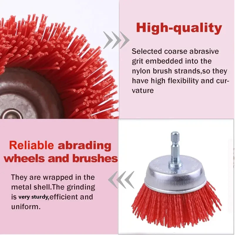 Nylon Filament Abrasive Cup Brush 1/4