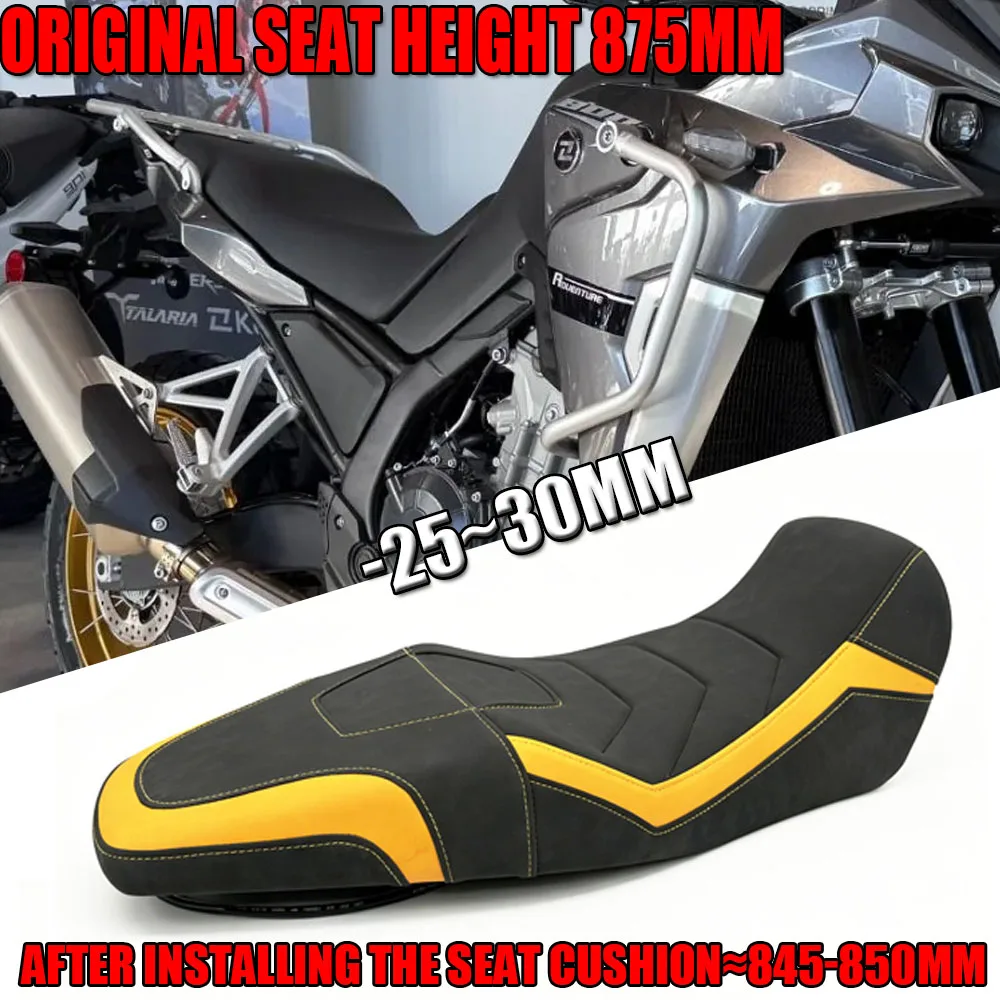 Motorcycle Lowered Heated Seat For KOVE 800X Pro 800X GT Short Rider Comfort Saddle -20mm Waterproof Plug & Play Aftermarket