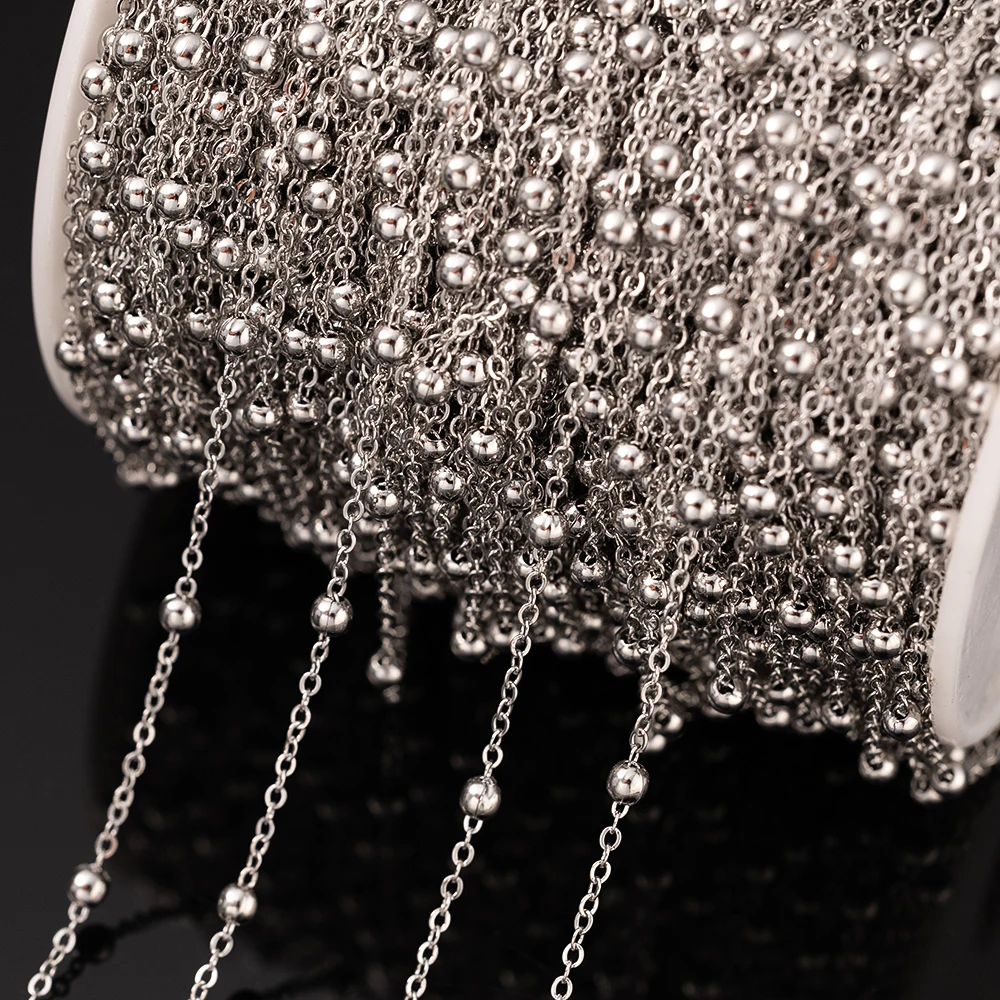 2 متر الفولاذ المقاوم للصدأ الخرز الذهبي سلاسل لصنع المجوهرات DIY النساء الرجال القلائد أساور اكسسوارات مكونات الحرف اليدوية #6