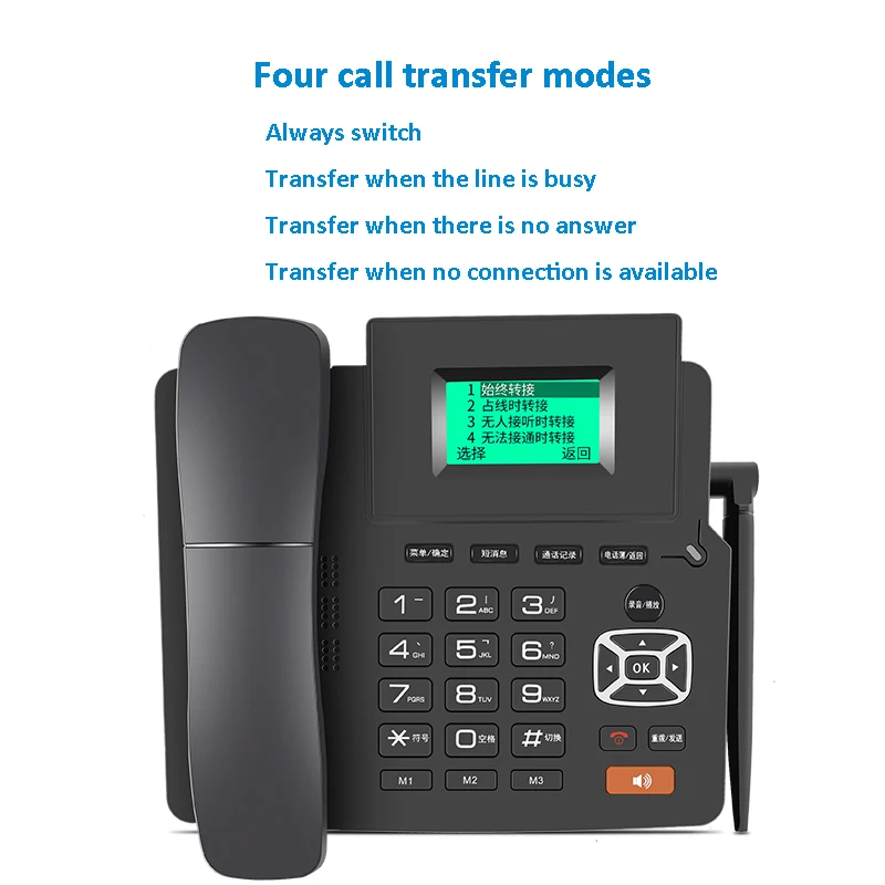 4G WIFI Wireless Fixed Phone GSM SIM Card Desktop Telephone With LCD Display Handsfree Call Recording for Office Home