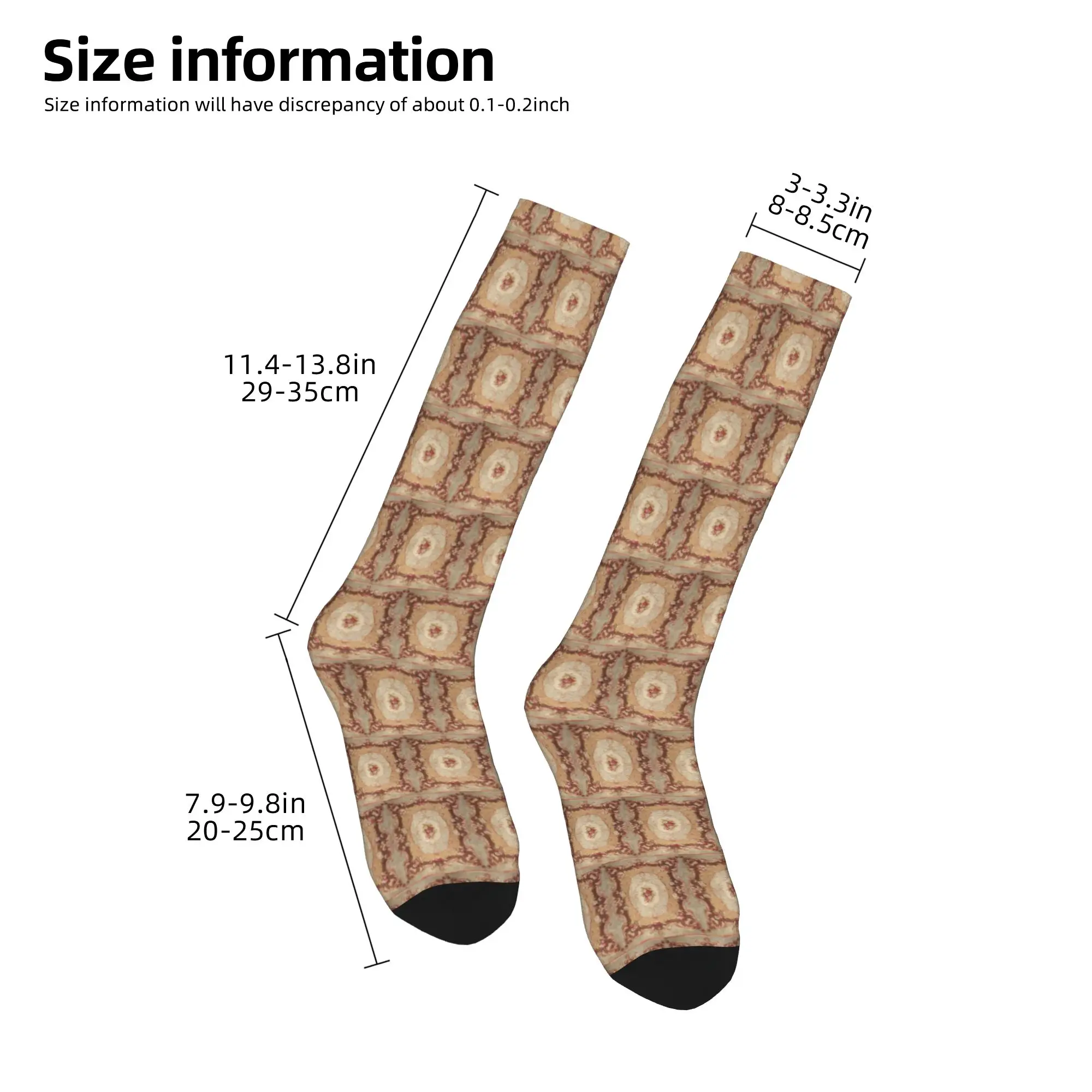 Medias de tripulación para todas las estaciones, calcetines con estampado de alfombra Aubusson francesa, rosas antiguas, calcetines largos de moda, accesorios para hombres y mujeres