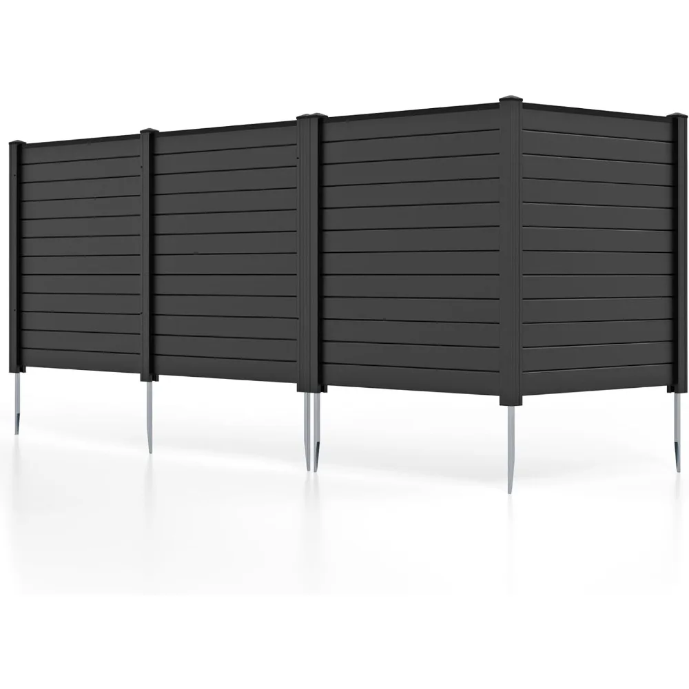 

Outdoor Privacy Fence Screen - PVC Decorative Garden Fence Vinyl Fence Panels W/3 Cuspidal Stakes, Trash Enclosure 48" W x 48"