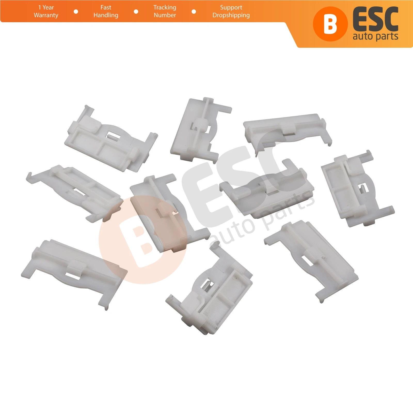 ESC ECF5040 10 Pieces Roof Moulding Cover Clip 7703077428 For Renault Megane Kangoo Fiat Doblo