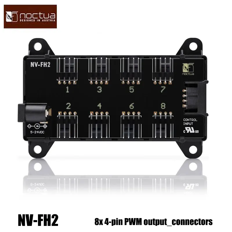 Noctua NV-FH2 8-channel PWM fan hub, compatible with 5V, 12V and 24V fans with 4-pin PWM and 3-pin connectors,magnetic suction