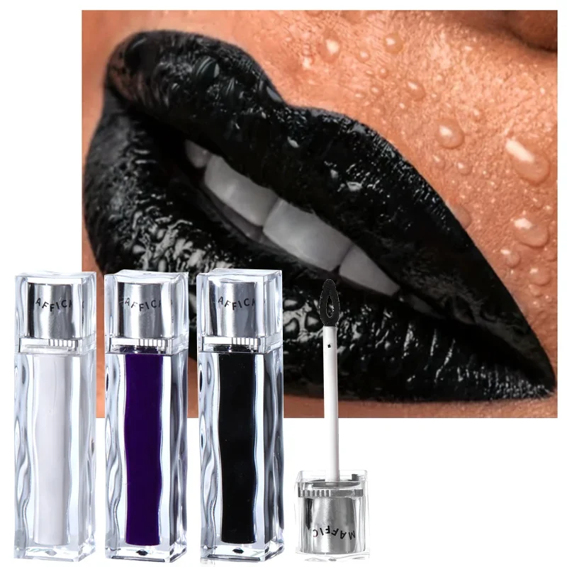 Black Lipstick Lip Stain Waterproof Lightweight Matte Lipgloss Purple/blue/white