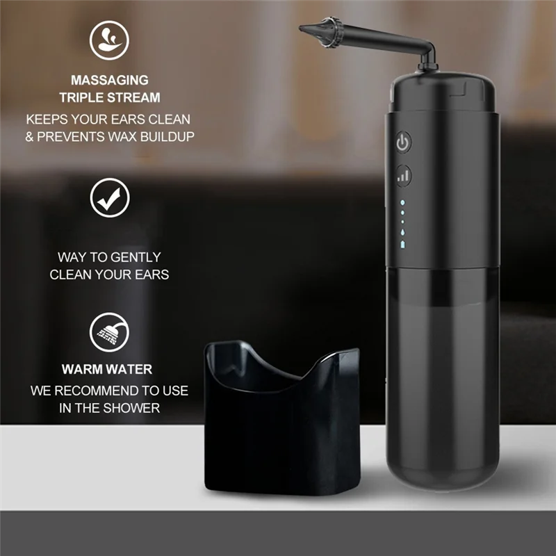 Rondella per le orecchie elettrica Rondella per le orecchie portatile Pulitore per le orecchie con lavaggio Dispositivo elettrico per la cura dell'orecchio Rondella per cerume Pulitore per le orecchie - [Qahk]