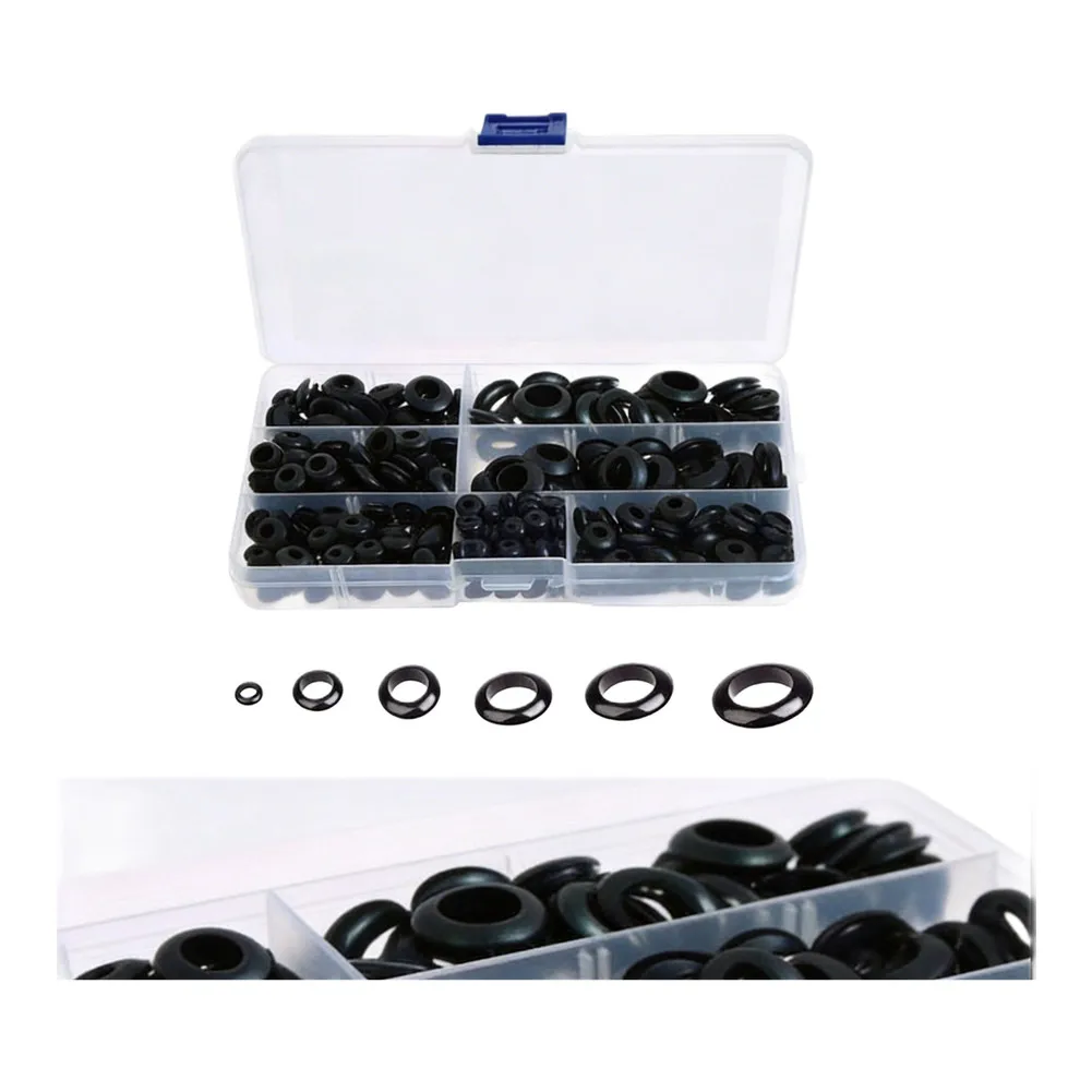 260pc Rubber Grommet Kit for Cable Sealing Edge Guarding and Vibration Dampening in Automotive RV and Lighting Installations