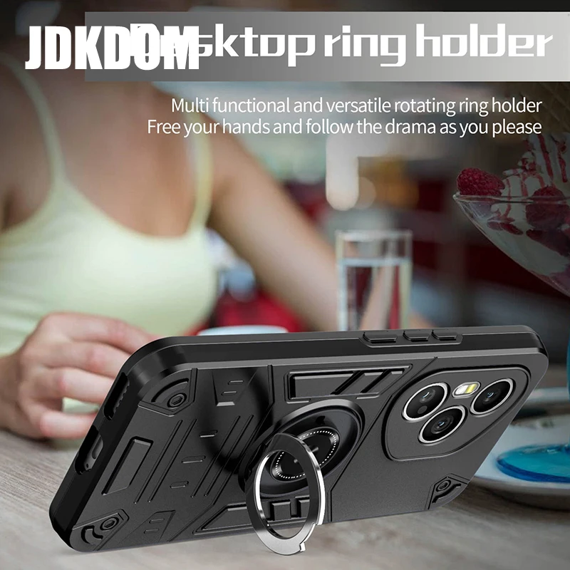 JDKDOM Shockproof Metal Ring Invisible Bracket Phone Case For Honor 400 Lite Magnetic Ring Holder Cover For Honor Magic 7 Pro - view 5