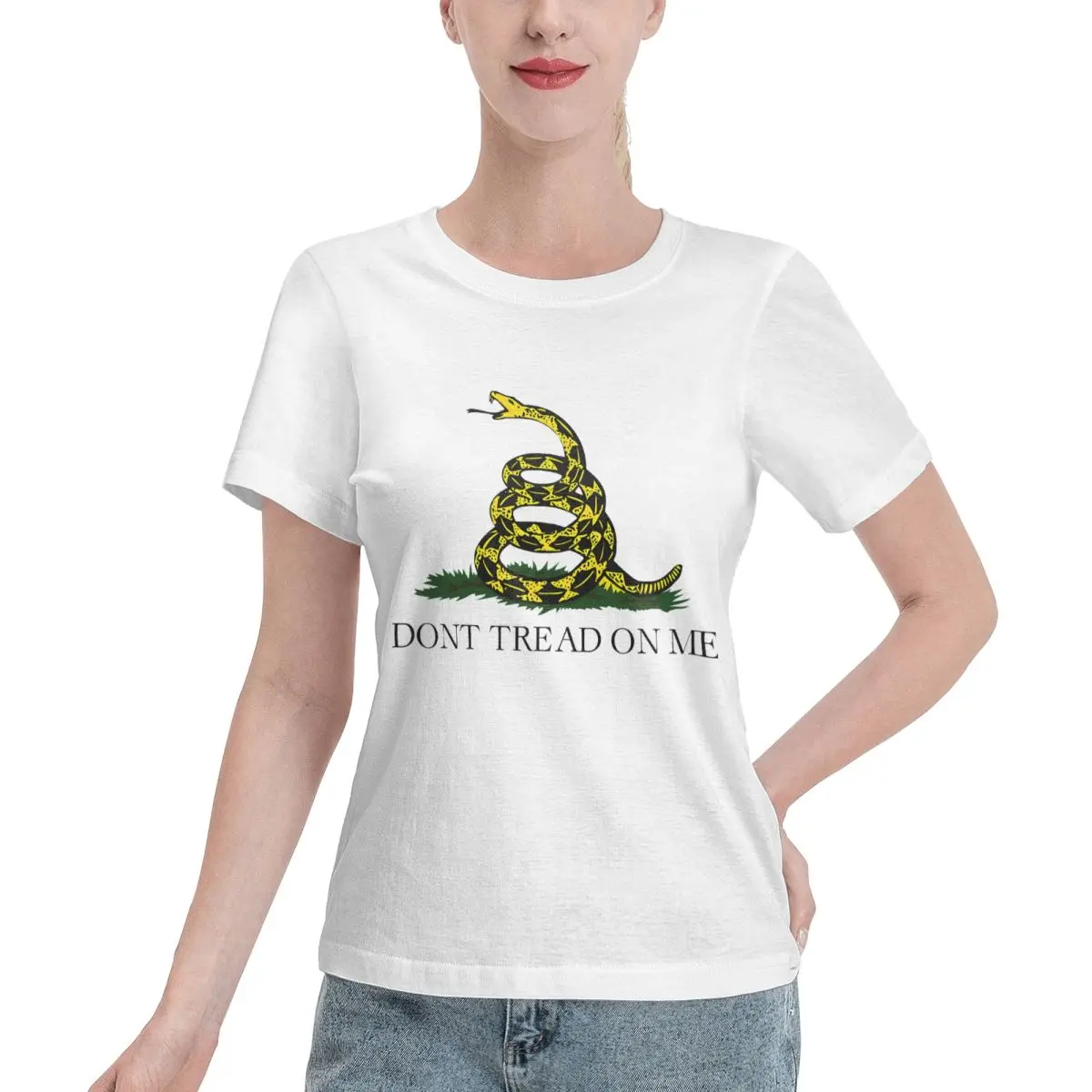 No Shrink Dont Tread On Me Women's T-shirt Breathable Wear Non Fading Tee