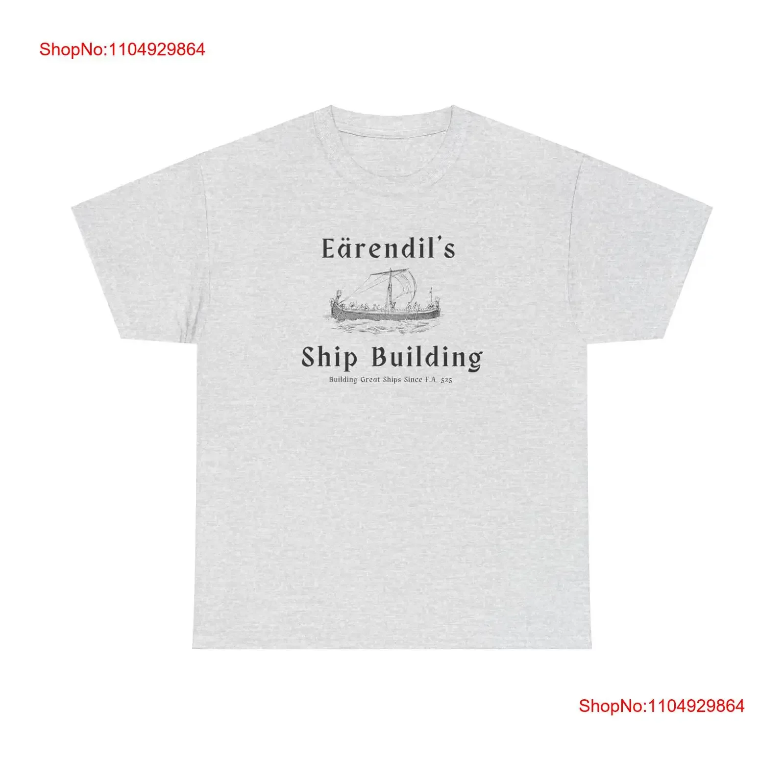 تي شيرت Earendil's Ship Building LOTR بتصميم مبتكر لعطلة عيد الميلاد وعيد الميلاد وعيد الميلاد ورسومات كلاسيكية مغسولة #1