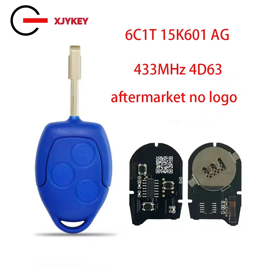 

XJY Aftermarket 3 Button Smart Key No Lost Code 434MHZ 4D63 Chip FCC 6C1T-15K601-AG For Ford Transit 2006-2014 CN018038