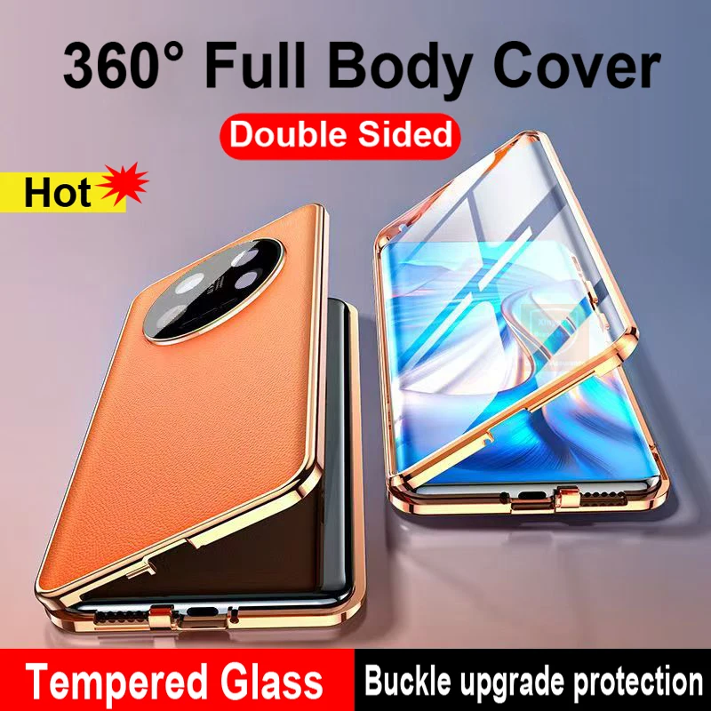 For Xiaomi 14 Ultra Case 360 Covers Tempered Glass Flip Leather Phone Case For Xiaomi 14 Ultra Mi 14Ultra Cover Double Sided Bag