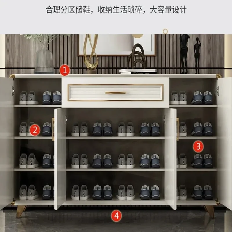 Aluminum alloy shoe cabinet Household door porch Waterproof and sunscreen Outdoor balcony Large-capacity storage