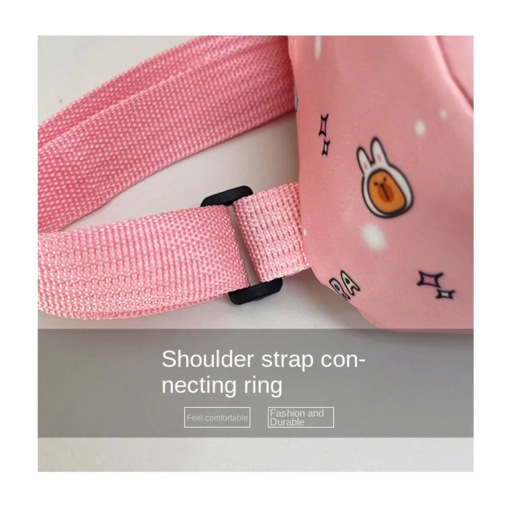حقيبة كتف كابيبارا اللطيفة على شكل حيوان كرتوني خفيفة الوزن حقيبة كروس من النايلون محفظة للعملات المعدنية للأطفال